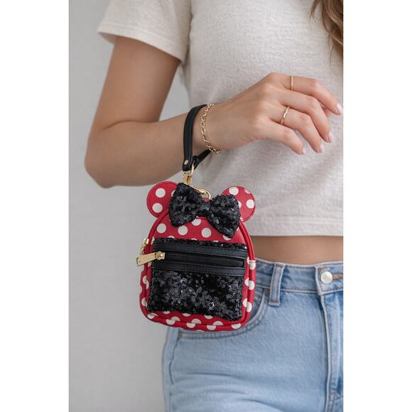 Loungefly Handbags - Disney Parks Exclusive Loungefly Minnie Mouse Bow Backpack Wristlet NWT Red
